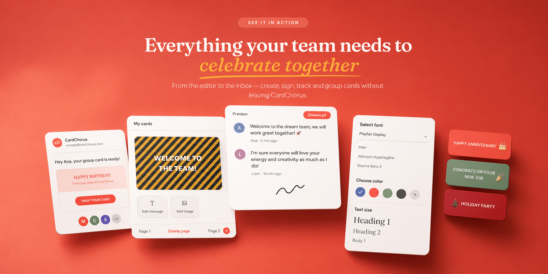 Everything your team needs to celebrate together — see it in action