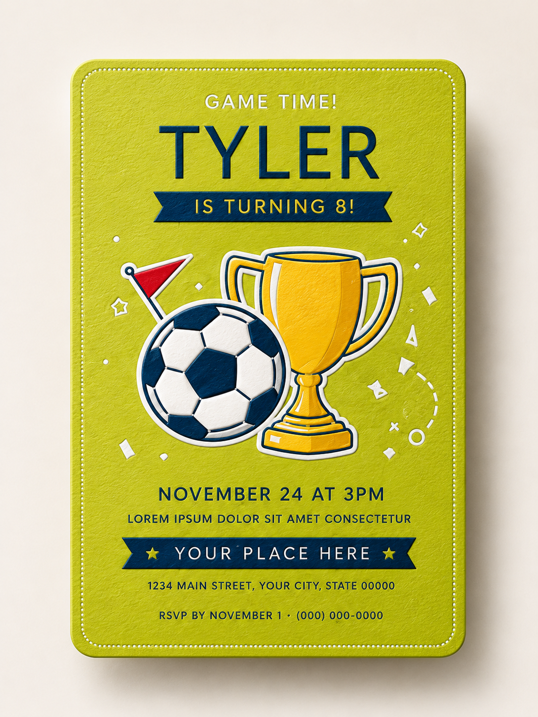 Game Time invitation card