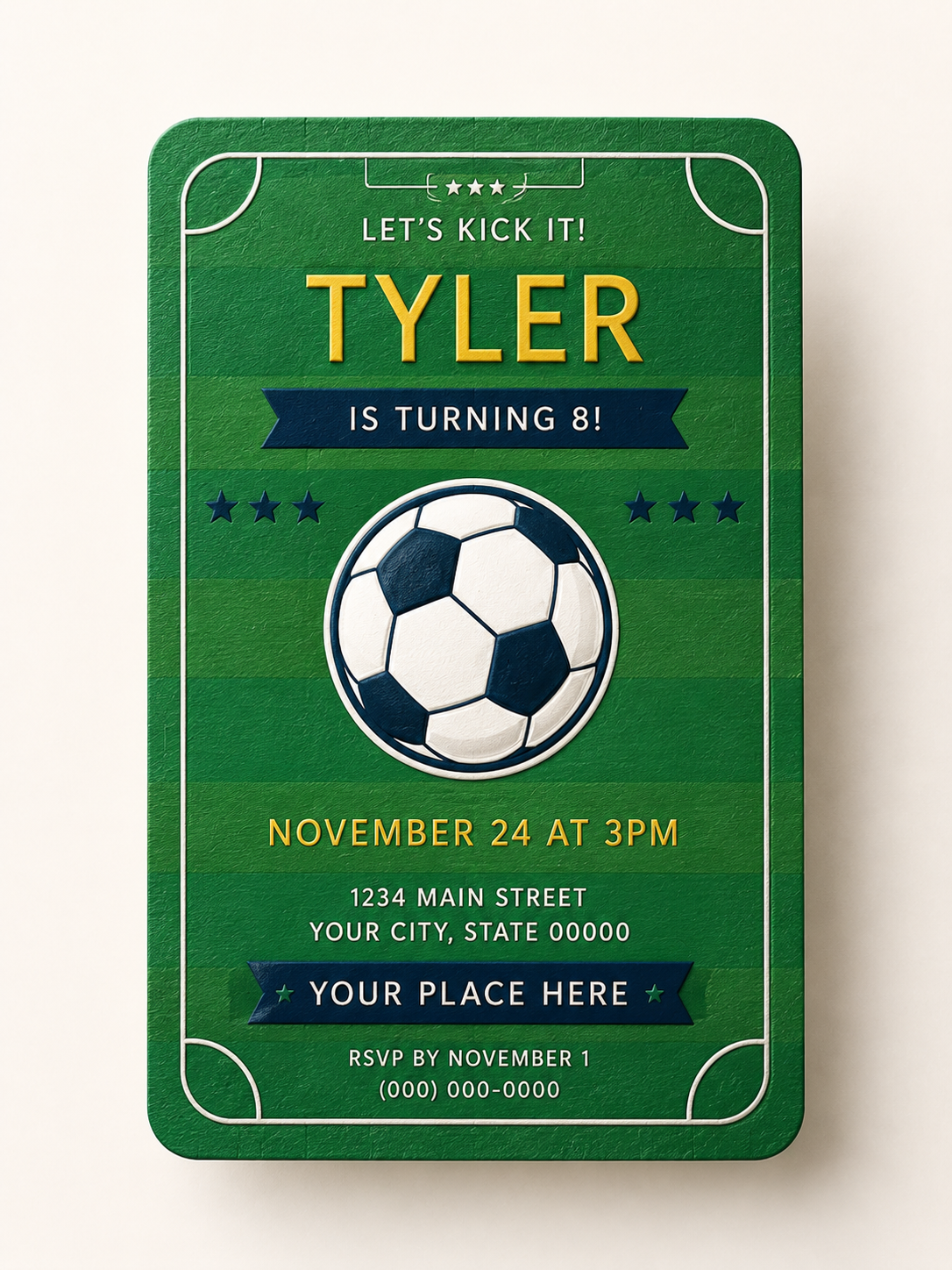 Soccer invitation card